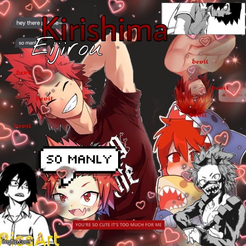 Welcome Kirishima to the Picsart fam!! | image tagged in picsart editor,anime,online art | made w/ Imgflip meme maker