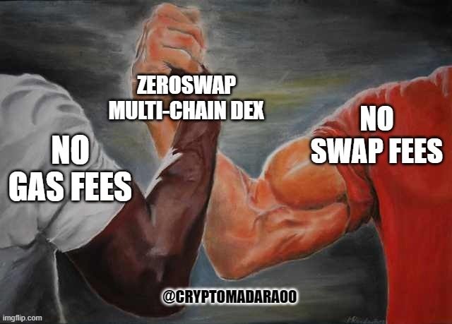 Dont you worry about gas and fees | @CRYPTOMADARA00 | image tagged in memes,zeroswap,zee,cryptocurrency,confluence of multichain,black white arms | made w/ Imgflip meme maker