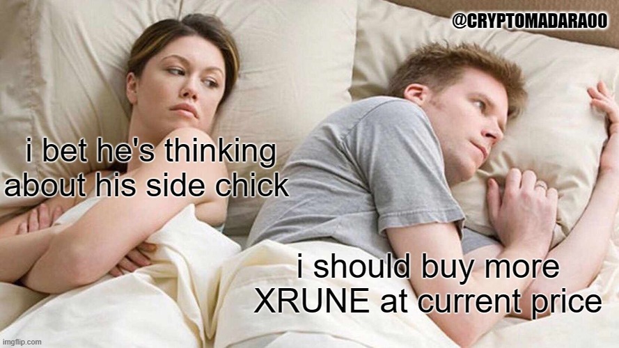 What a bumpy month! | @CRYPTOMADARA00 | image tagged in memes,thorstarter,xrune,cryptocurrency,ido,distracted boyfriend | made w/ Imgflip meme maker
