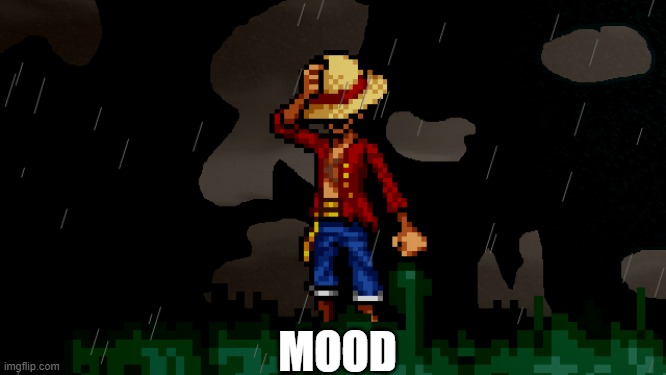 luffy hat down | MOOD | image tagged in luffy hat down | made w/ Imgflip meme maker