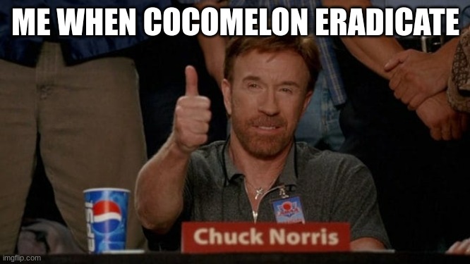 this hasnt happened, but i will have a big smile when it does | ME WHEN COCOMELON ERADICATE | image tagged in cocomelon,chuck norris | made w/ Imgflip meme maker