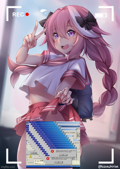 Lewd crashed your computer! | image tagged in lewd,astolfo,anime boi,but why tho | made w/ Imgflip meme maker