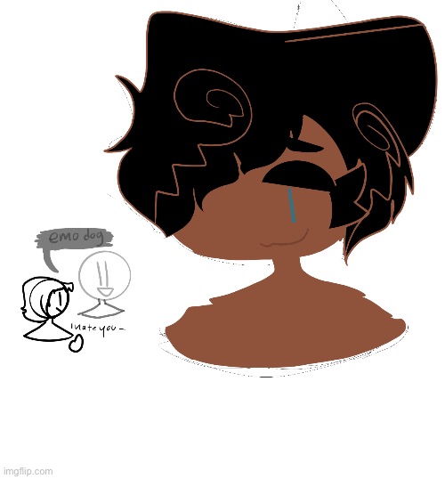 i just showed my friend a drawing and they say e m o d o g- | made w/ Imgflip meme maker