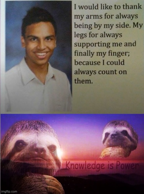smrt | image tagged in sloth knowledge is power,smrt,front page,fun | made w/ Imgflip meme maker