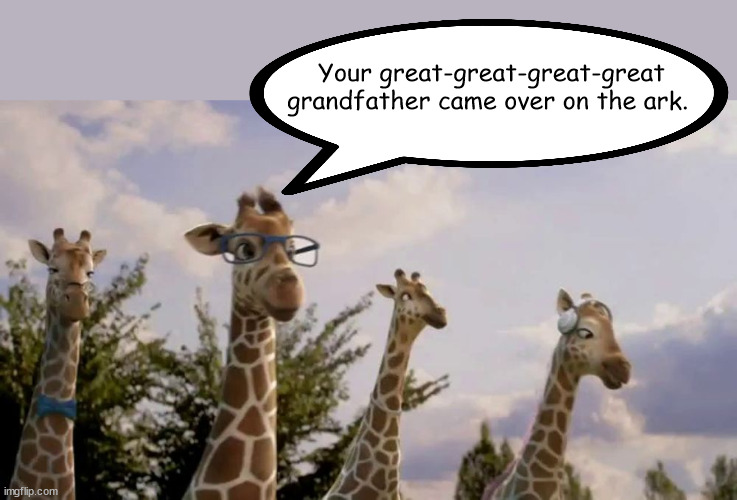 Ark Encounter |  Your great-great-great-great grandfather came over on the ark. | image tagged in noah's ark | made w/ Imgflip meme maker