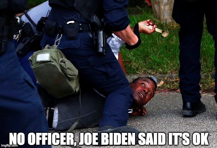 NO OFFICER, JOE BIDEN SAID IT'S OK | image tagged in joe biden,crack | made w/ Imgflip meme maker