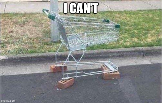 Shopping Cart |  I CAN’T | image tagged in shopping cart | made w/ Imgflip meme maker