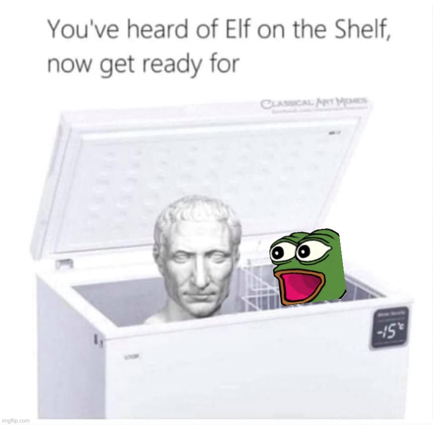 Caesar in the freezer | image tagged in caesar in the freezer | made w/ Imgflip meme maker