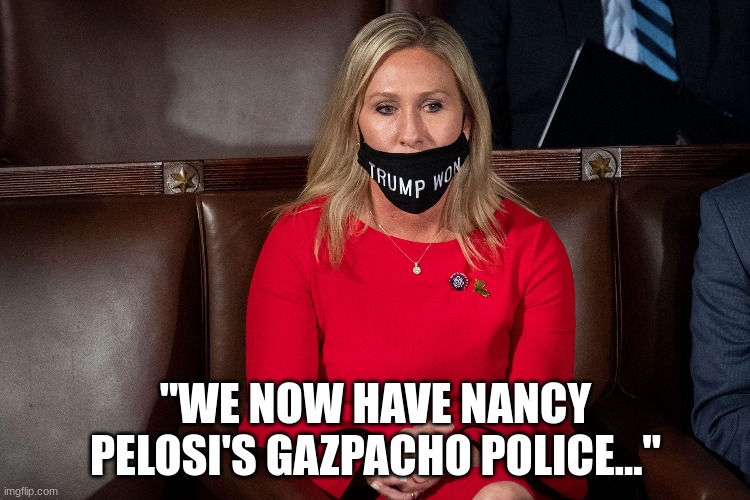 the "new" republican party leaders | "WE NOW HAVE NANCY PELOSI'S GAZPACHO POLICE..." | made w/ Imgflip meme maker