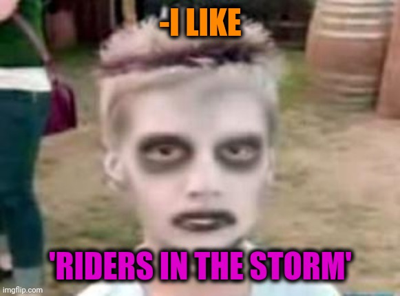 I like turtles | -I LIKE 'RIDERS IN THE STORM' | image tagged in i like turtles | made w/ Imgflip meme maker
