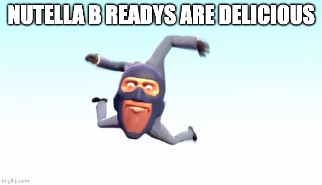 random | NUTELLA B READYS ARE DELICIOUS | image tagged in the s p y | made w/ Imgflip meme maker