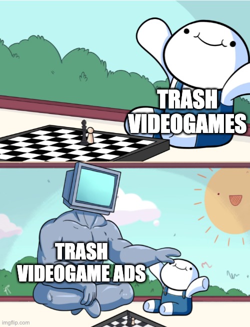 odd1sout vs computer chess | TRASH VIDEOGAMES; TRASH VIDEOGAME ADS | image tagged in odd1sout vs computer chess | made w/ Imgflip meme maker