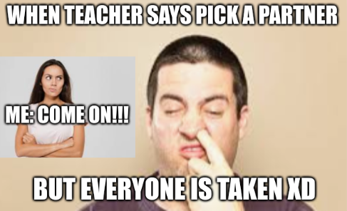 High Quality When Teacher says pick a partner XD Blank Meme Template