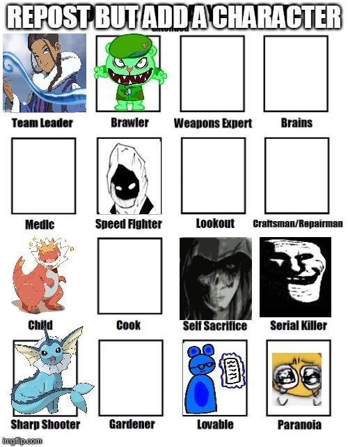 I added the leader | image tagged in atla,memes,msmg,repost but add something,my zombie apocalypse team | made w/ Imgflip meme maker