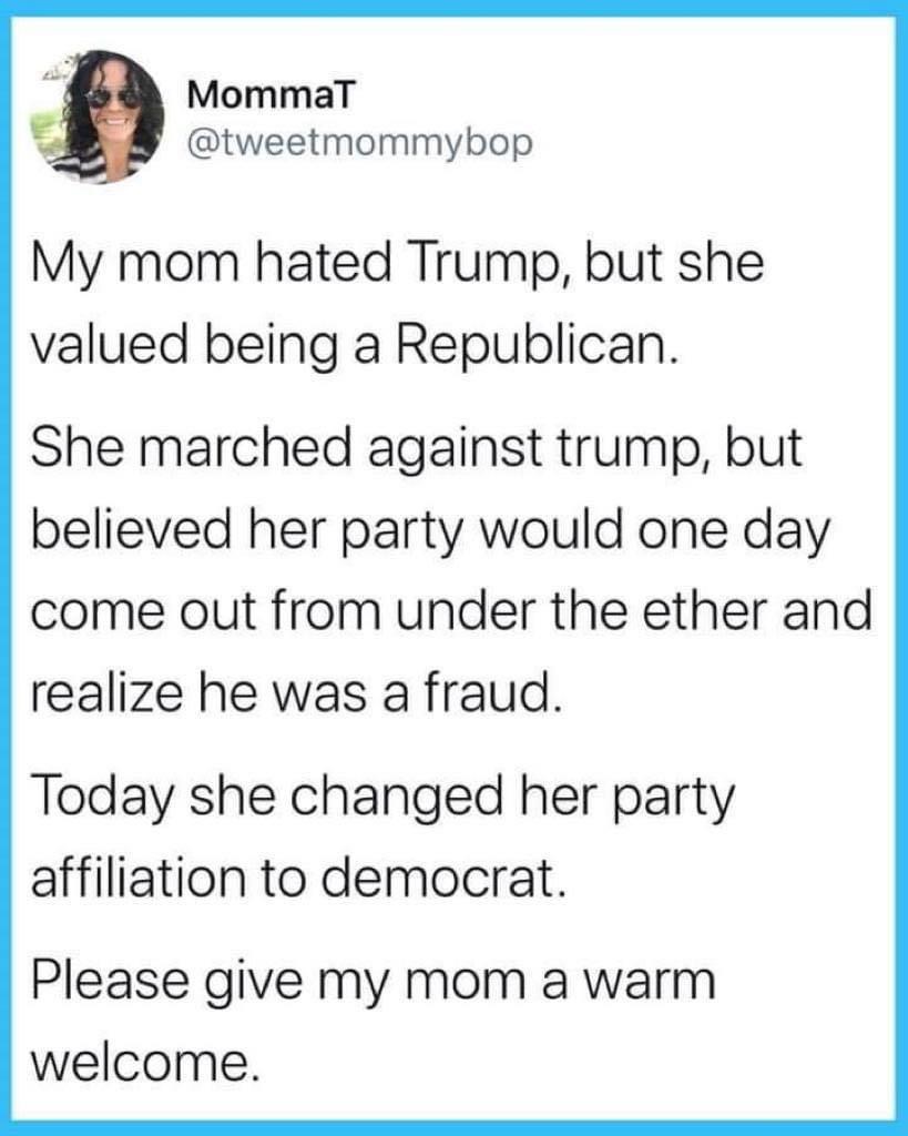 Mom becomes Democrat Blank Meme Template