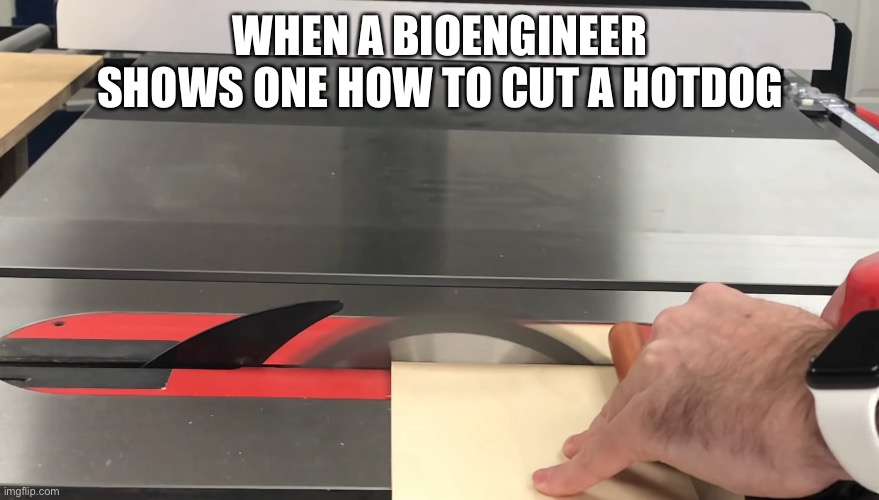 10-Pack | WHEN A BIOENGINEER SHOWS ONE HOW TO CUT A HOTDOG | image tagged in basics | made w/ Imgflip meme maker