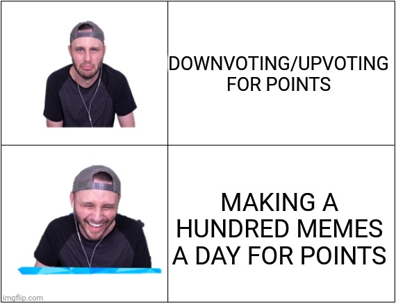 Ssundee Drake Format | DOWNVOTING/UPVOTING FOR POINTS; MAKING A HUNDRED MEMES A DAY FOR POINTS | image tagged in ssundee drake format | made w/ Imgflip meme maker
