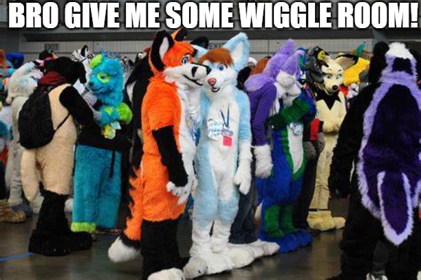 space! | BRO GIVE ME SOME WIGGLE ROOM! | image tagged in furrie's,furries,furry memes,furry | made w/ Imgflip meme maker