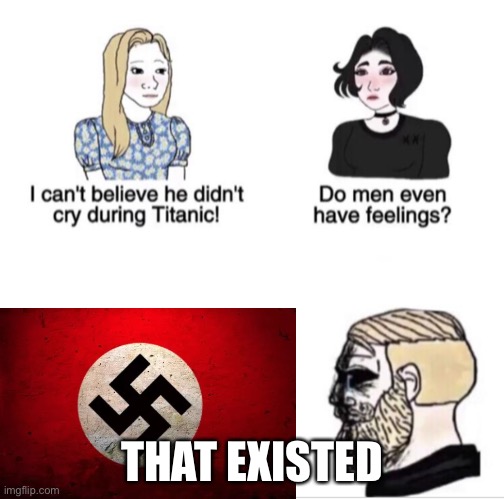 i hate nazis (upvote = agree) | THAT EXISTED | image tagged in girls vs boys sad meme template | made w/ Imgflip meme maker