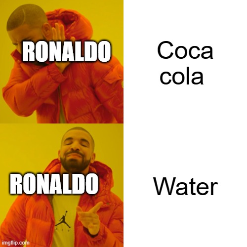 Drake Hotline Bling | Coca cola; RONALDO; Water; RONALDO | image tagged in memes,drake hotline bling | made w/ Imgflip meme maker