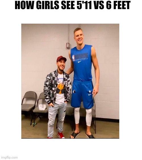 Big difference huh!! | HOW GIRLS SEE 5'11 VS 6 FEET | image tagged in blank white template,fun,memes,dank,funnymemes,height | made w/ Imgflip meme maker
