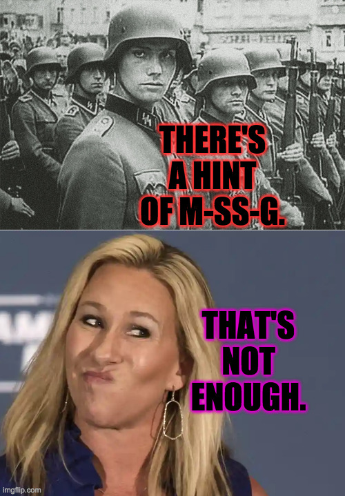 THERE'S A HINT OF M-SS-G. THAT'S NOT ENOUGH. | made w/ Imgflip meme maker