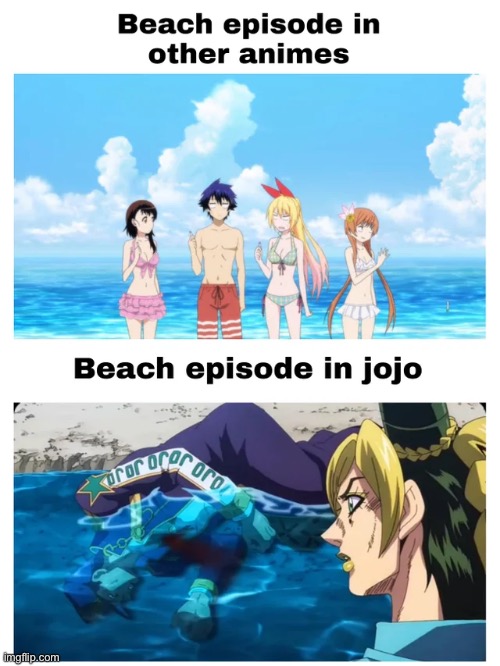 You expected a jolyne in a swim suit but you get a dead Jotaro | image tagged in anime | made w/ Imgflip meme maker