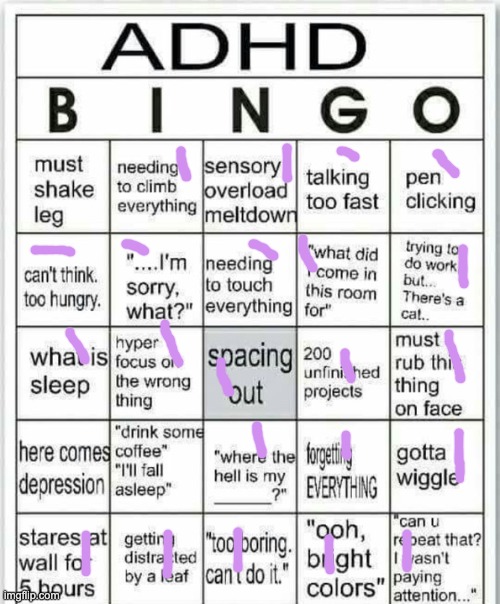 (Insert Image Title) | image tagged in adhd bingo | made w/ Imgflip meme maker