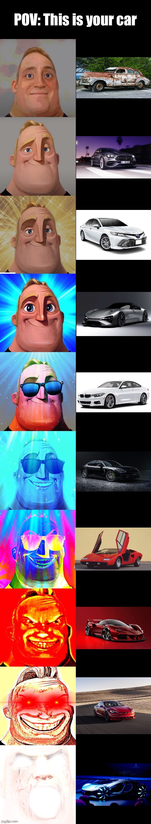 POV: This is your car | POV: This is your car | image tagged in mr incredible becoming canny | made w/ Imgflip meme maker