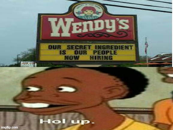 hol up | image tagged in hol up,wendy's | made w/ Imgflip meme maker