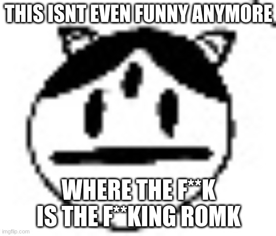 un bruh momento | THIS ISNT EVEN FUNNY ANYMORE; WHERE THE F**K IS THE F**KING ROMK | image tagged in un bruh momento | made w/ Imgflip meme maker