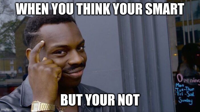 Roll Safe Think About It | WHEN YOU THINK YOUR SMART; BUT YOUR NOT | image tagged in memes,roll safe think about it | made w/ Imgflip meme maker