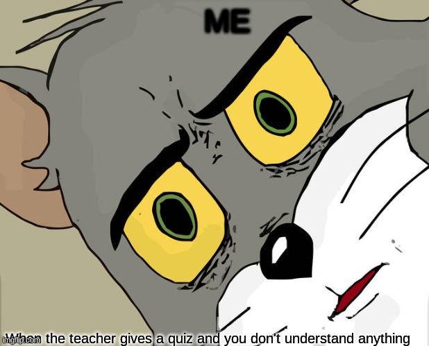 Everyday me | ME; When the teacher gives a quiz and you don't understand anything | image tagged in memes,unsettled tom | made w/ Imgflip meme maker