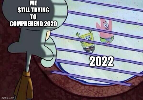 Squidward window | ME STILL TRYING TO COMPREHEND 2020; 2022 | image tagged in squidward window | made w/ Imgflip meme maker