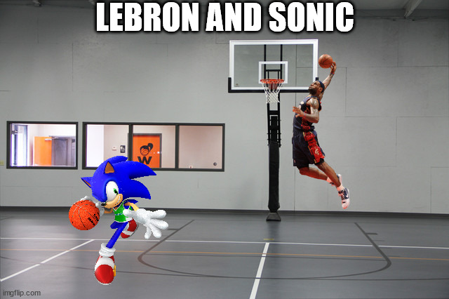 Basketball Hoop | LEBRON AND SONIC | image tagged in basketball hoop | made w/ Imgflip meme maker