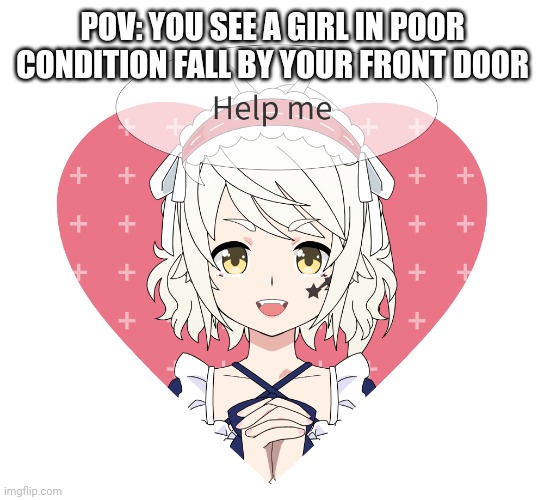 Image title | POV: YOU SEE A GIRL IN POOR CONDITION FALL BY YOUR FRONT DOOR | image tagged in image,tags | made w/ Imgflip meme maker