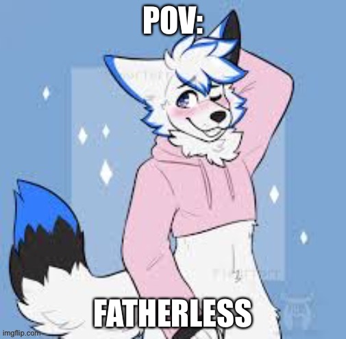 Femboy furry | POV:; FATHERLESS | image tagged in femboy furry | made w/ Imgflip meme maker