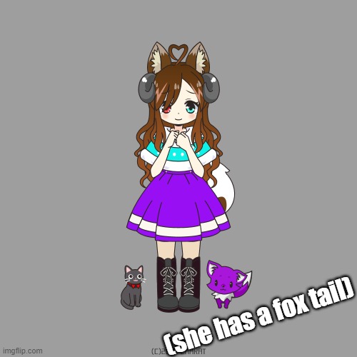 (she has a fox tail) | made w/ Imgflip meme maker