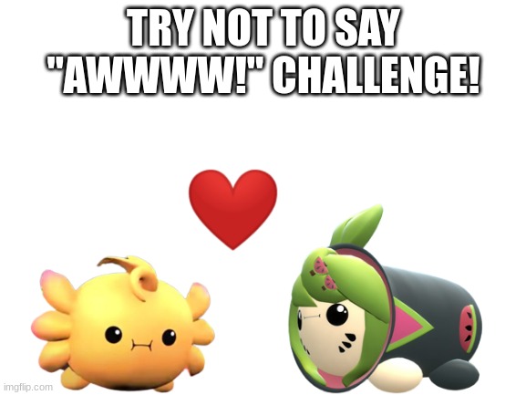 TRY NOT TO SAY "AWWWW!" CHALLENGE! | image tagged in cute,relationships,heart,so cute,adorable,smg4 | made w/ Imgflip meme maker
