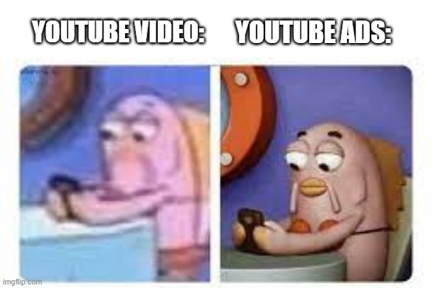 youtube ads vs youtube videos | YOUTUBE ADS:; YOUTUBE VIDEO: | image tagged in youtube,memes | made w/ Imgflip meme maker