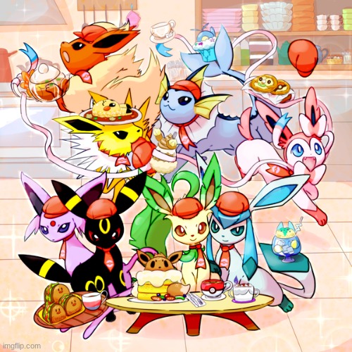 This is so cute! | image tagged in pokemon,eveelutions | made w/ Imgflip meme maker