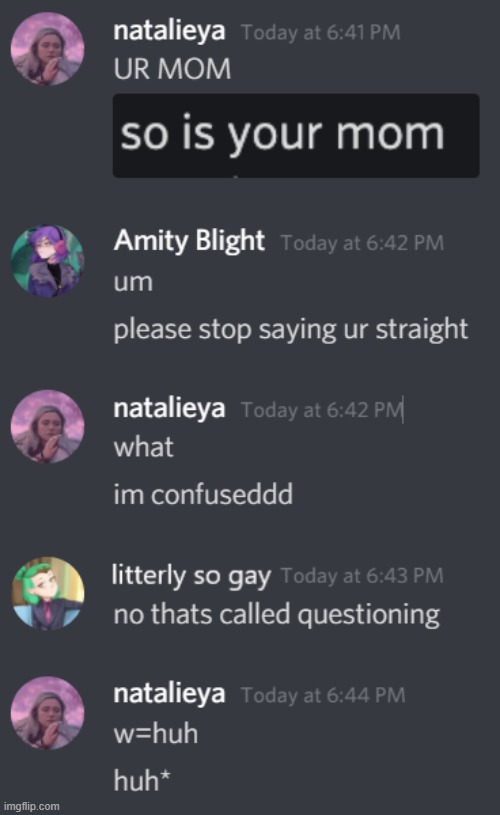 its called questioning | image tagged in gay,discord | made w/ Imgflip meme maker