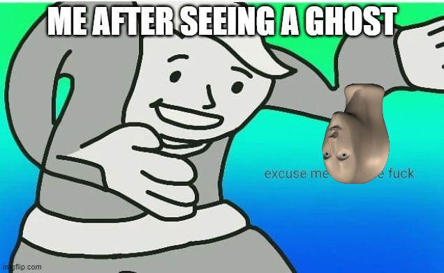 Fallout boy excuse me wyf | ME AFTER SEEING A GHOST | image tagged in fallout boy excuse me wyf | made w/ Imgflip meme maker