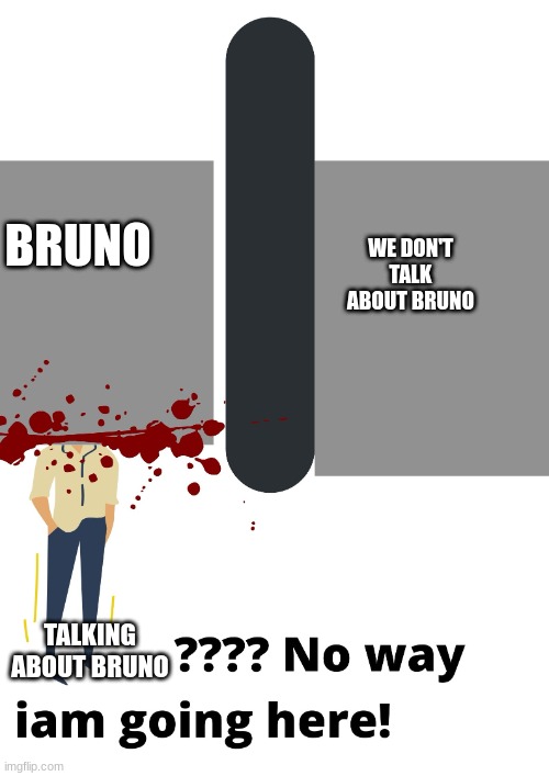 just talked about Bruno | WE DON'T TALK ABOUT BRUNO; BRUNO; TALKING ABOUT BRUNO | image tagged in this or that,we don't talk about bruno | made w/ Imgflip meme maker