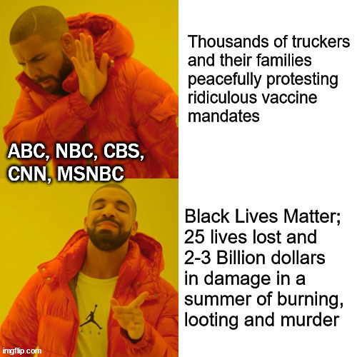 Peaceful trucker protests ... | image tagged in truck protest,blm | made w/ Imgflip meme maker