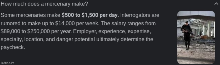 i wanna work as a mercenary now | made w/ Imgflip meme maker