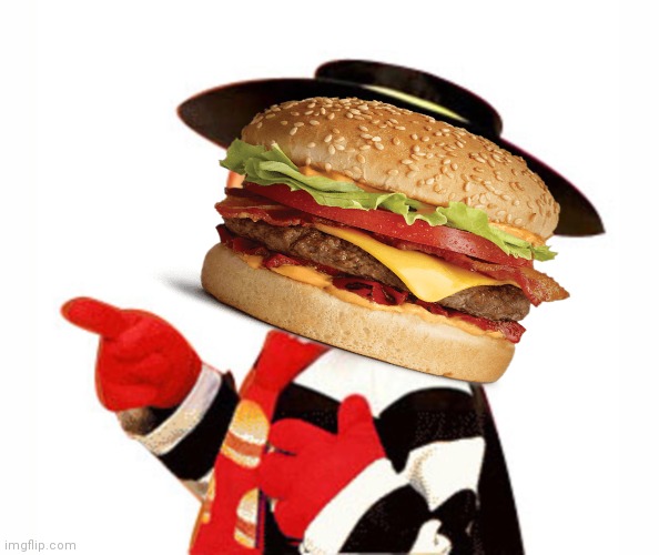 Old Hamburgler Pointing Left | image tagged in old hamburgler pointing left | made w/ Imgflip meme maker