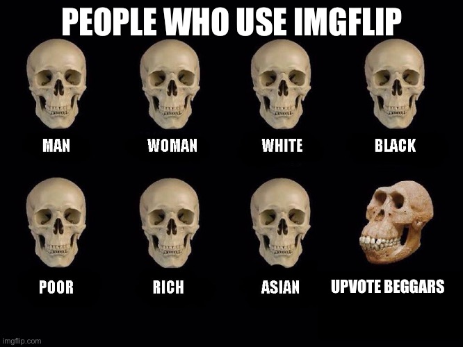 empty skulls of truth | PEOPLE WHO USE IMGFLIP; UPVOTE BEGGARS | image tagged in empty skulls of truth | made w/ Imgflip meme maker