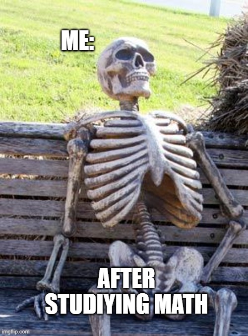 After maths exam | ME:; AFTER STUDIYING MATH | image tagged in memes,waiting skeleton | made w/ Imgflip meme maker