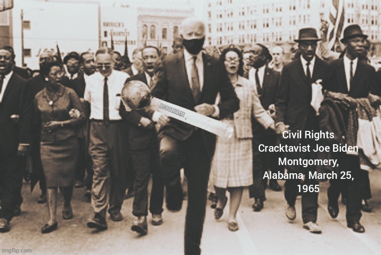 Back when Joe marched for Civil Rights | ACOOLNAME | image tagged in panderer,racist,joe biden,fake | made w/ Imgflip meme maker